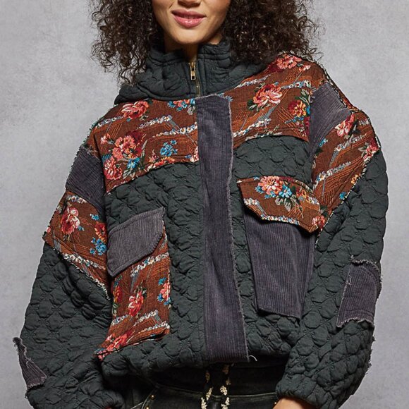 PC25 Bertina's Pick and Pic! POL roomy jacket in quilted jacquard contrast! - Picture 6 of 7